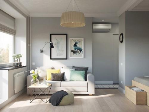 Квартира небольшая, но получился отличный интерьер для проживания молодой пары!