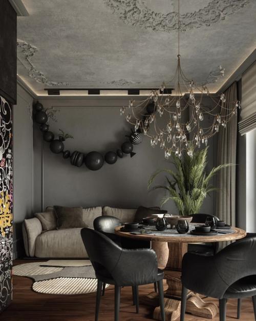 Невероятно красивый эклектичный интерьер кухни. 03