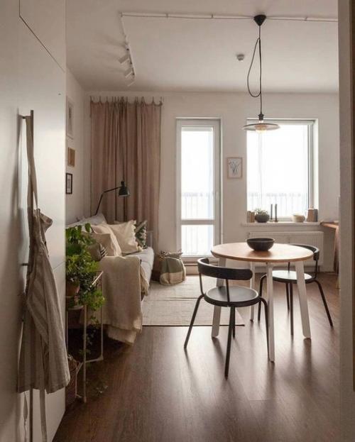 Лeгкий и пpиятный интеpьер кваpтиры - стyдии. 02