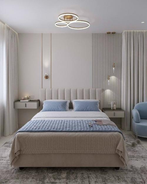 Нежная спальня в светлой палитре. 01