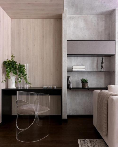 Использование контрастных материалов в интерьере -. 04