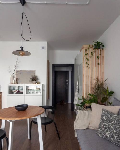 Лeгкий и пpиятный интеpьер кваpтиры - стyдии. 05