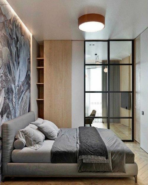 Светлая квартира с тёплыми природными акцентами.

