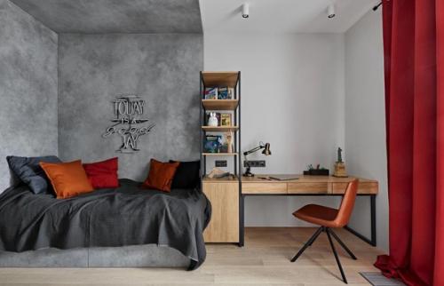 Использование контрастных материалов в интерьере -. 01