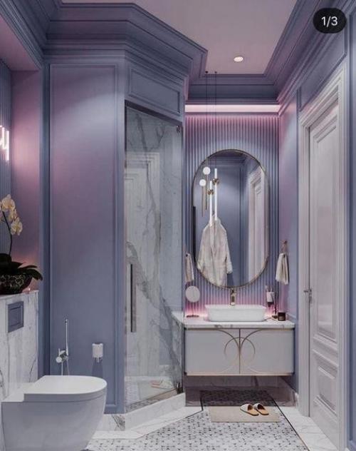 Крутой неоновый эффект в ванной комнате. 01