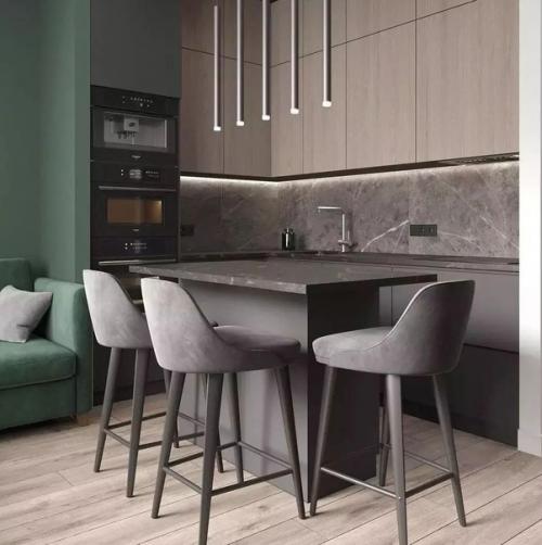 Интерьер кухни площадью 14 м 2.