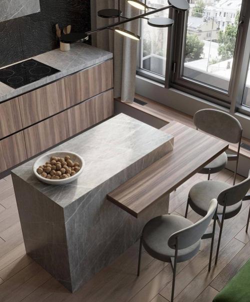 Интерьер выполненный в серых и бежевых цветах. 05