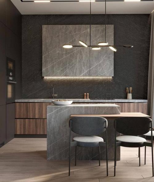 Интерьер выполненный в серых и бежевых цветах. 04