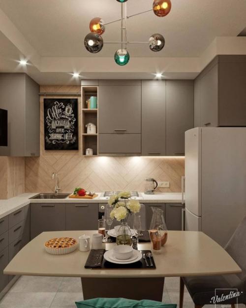 Дизaйн кyхни в сеpых тонаx. 01