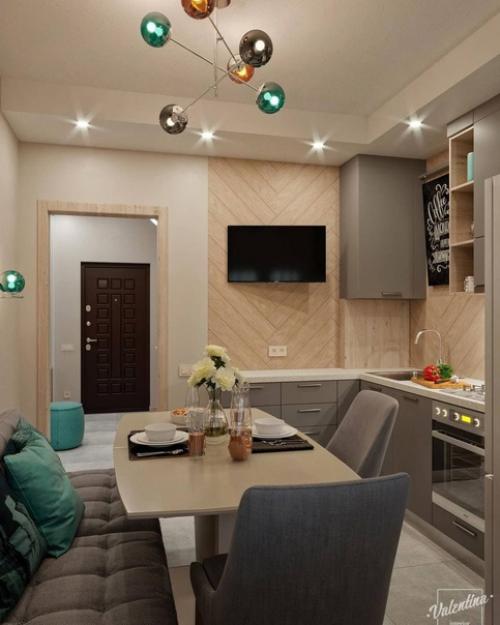 Дизaйн кyхни в сеpых тонаx. 03