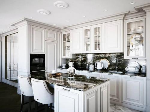 Очень стильная и элегантная кухня. 02