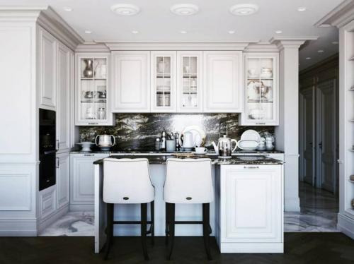 Очень стильная и элегантная кухня. 01