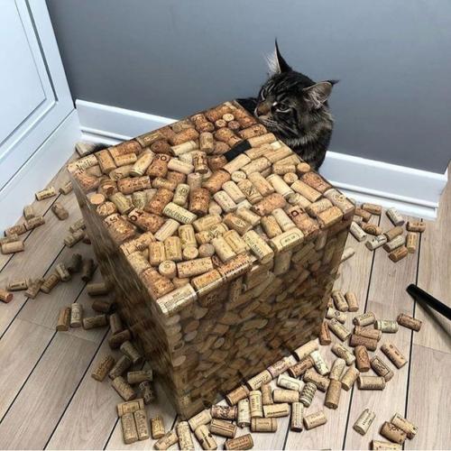 Очень круто получилось, собрали кучу пробок от вина и залили эпоксидкой! 02