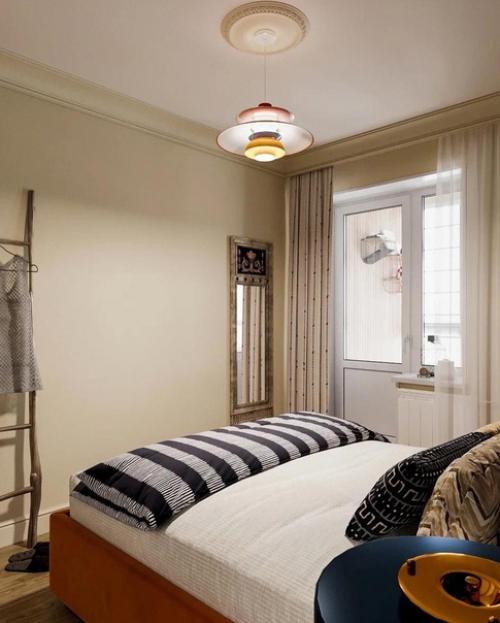 Оформленная спальная комната интересно. 04