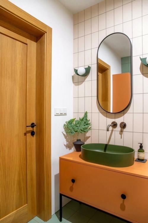 Цветная раковина - акцент в ванной. 03