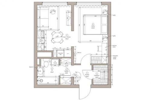 Уютная квартира в светлых тонах с небольшой площадью. 09