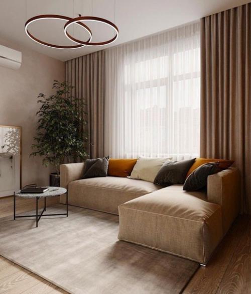 Отличная гостиная. С небольшими горчичными вставками. 02