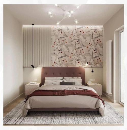 Интересное оформление спальной комнаты. 04
