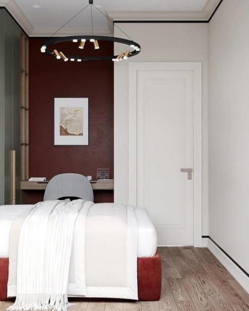 Интерьер однокомнатной квартиры с рабочими зонами. 02