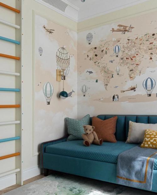 Какая красивая детская комната, оформлена со вкусом. 01