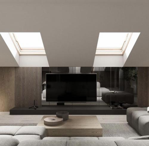 Дизайн просторного мансардного этажа. 02