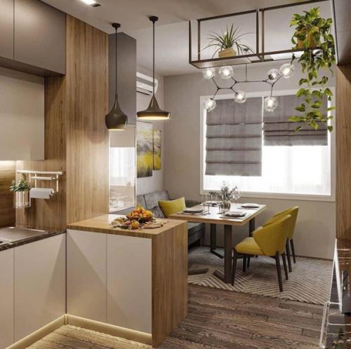 Кухня - гостиная с необычным дизайном. 02