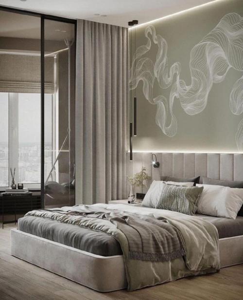 Стильный интерьер. С интересным декором стен. 08