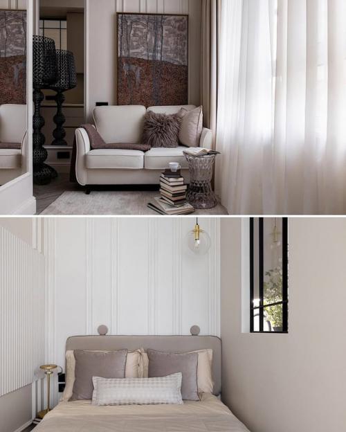 Стильная неоклассика.  Небольшая квартира в стиле неоклассики светлой и элегантной получилась. 03