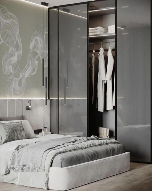 Стильный интерьер. С интересным декором стен. 04