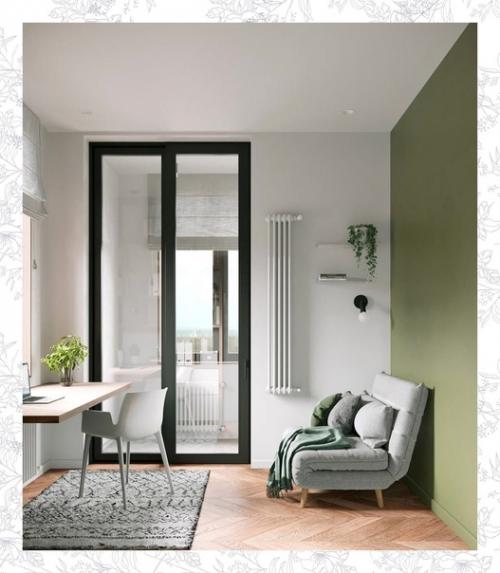 Зеленый цвет, как и в природе, сочетаются с коричневыми, бежевыми и желто - оранжевыми цветами. 03