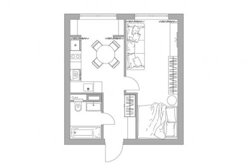 Однушка площадью 38 м 2. 09