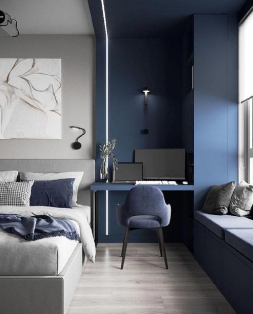 Стильный интерьер. С интересным декором стен. 07