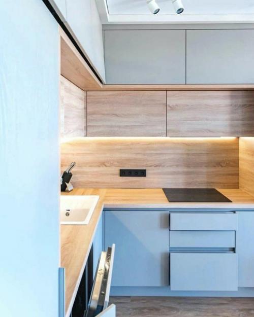 Для оформления этой кухни выбрали весьма интересный цвет -. 03