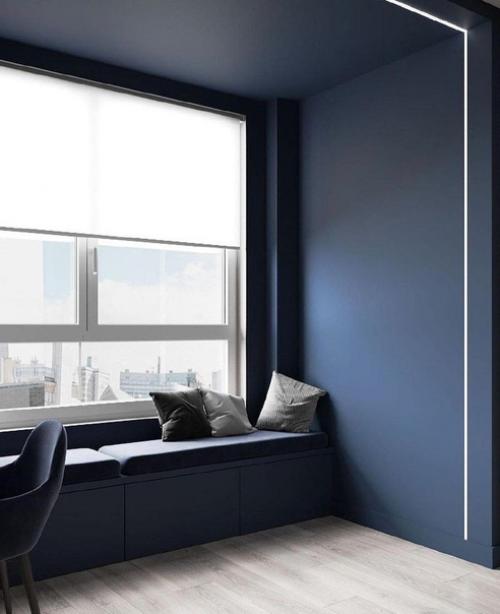 Стильный интерьер. С интересным декором стен. 01