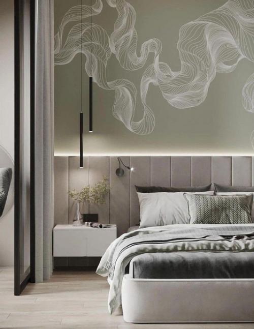 Стильный интерьер. С интересным декором стен. 09