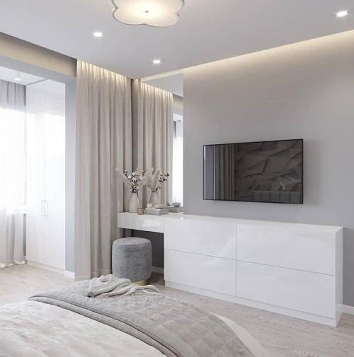 Светлый интерьер спальни. 02