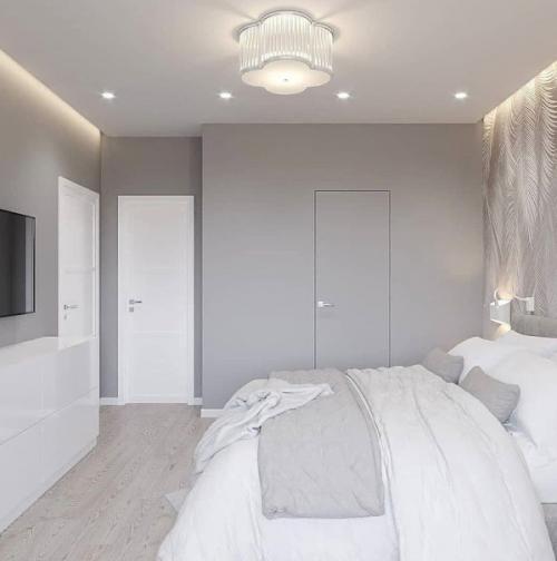 Светлый интерьер спальни. 01