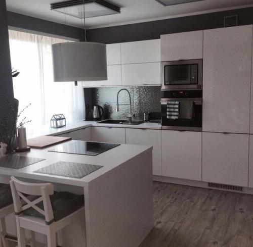 П - образная расстановка мебели на кухне. 02