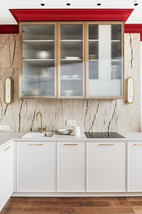 Евродвушка с оттенками коралла и бургунди. 03