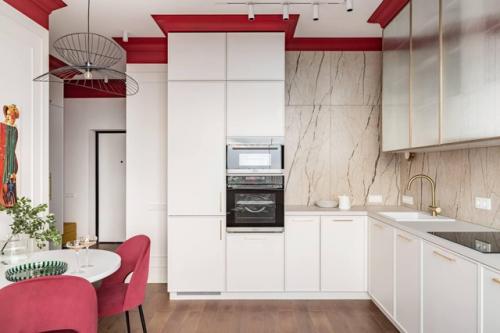 Евродвушка с оттенками коралла и бургунди. 02