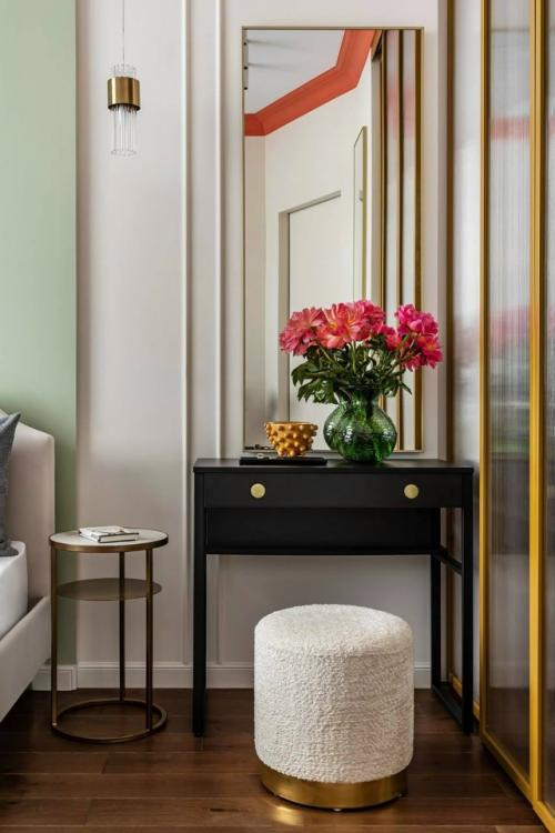 Евродвушка с оттенками коралла и бургунди. 07