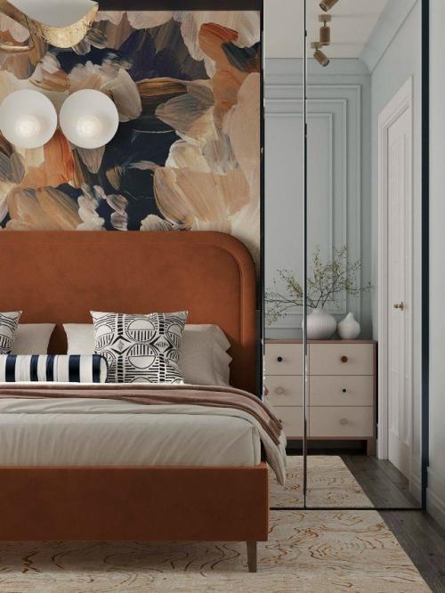 Терракота в интерьере спальни. 03