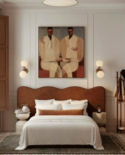 Терракота в интерьере спальни. 02